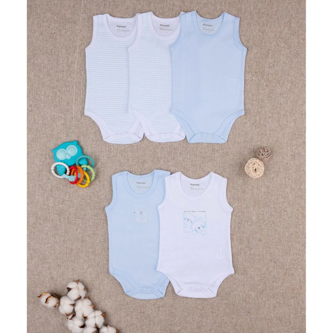 Paquete de 5 camisetas sin mangas para niño