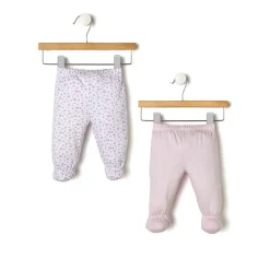 Paquete de 2 conjuntos rosa y blanco con camiseta y polainas