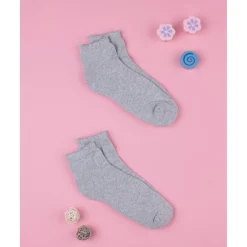 Paquete de 2 pares de calcetines cortos gris jaspeado