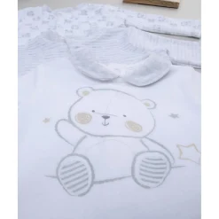 Paquete de 3 pijamas de terciopelo gris y crema