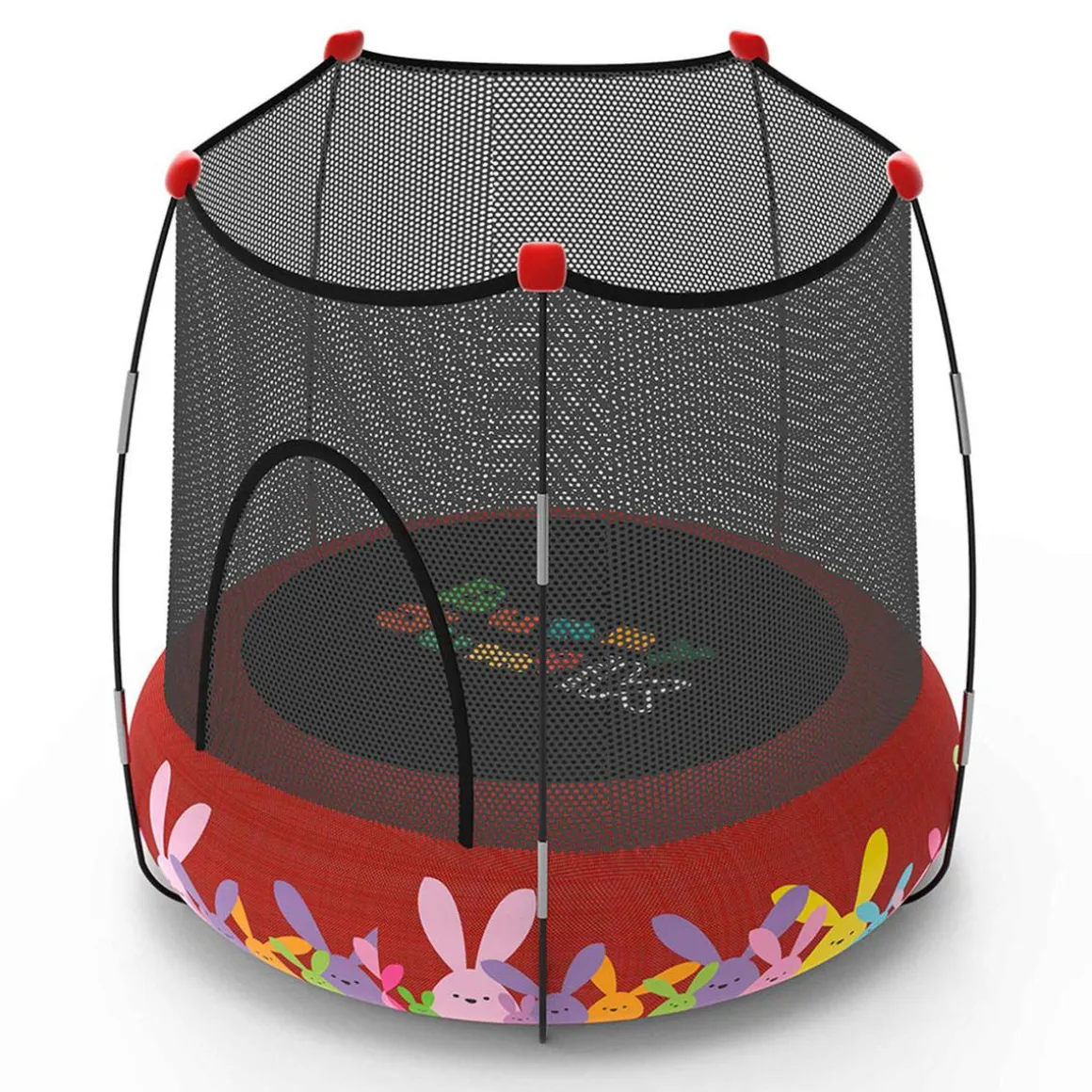 Parque de juegos con cama elástica Rojo