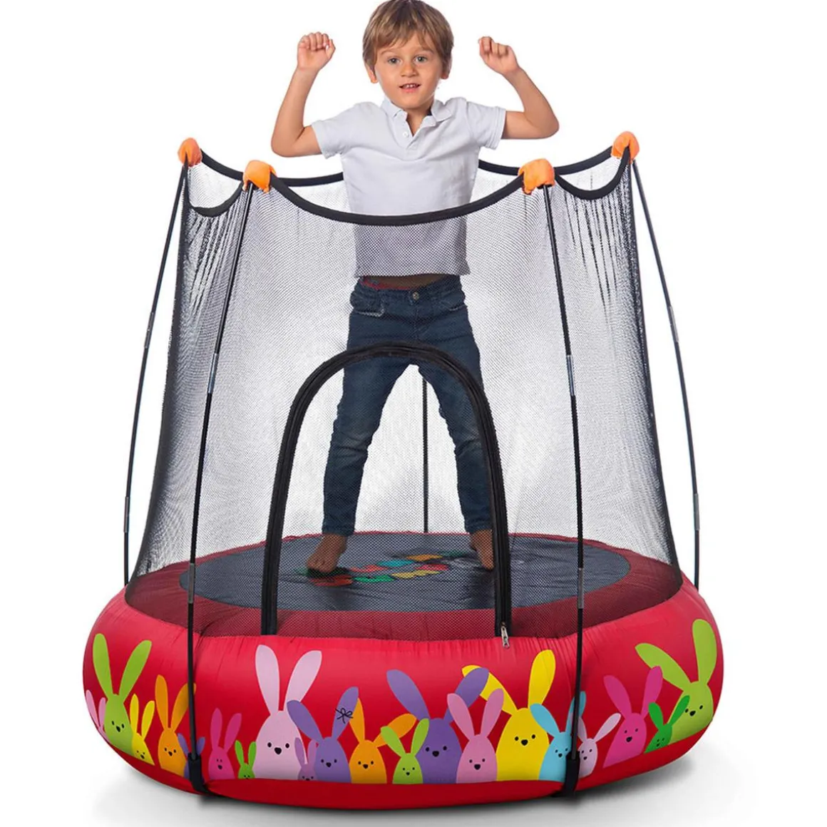 Parque de juegos con cama elástica Rojo