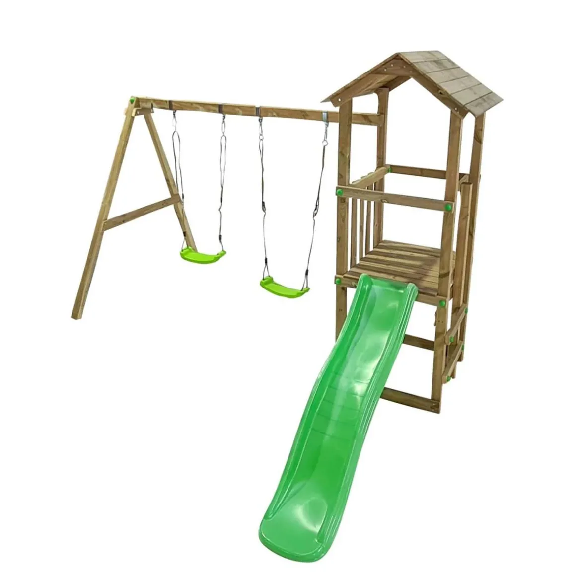 Parque infantil Carlit de madera columpios y tobogán