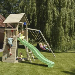 Parque juegos infantil de madera Belvedere XL con columpio doble