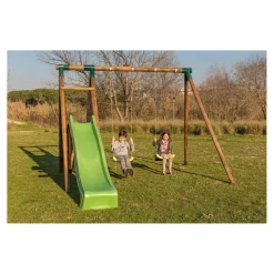 Parque juegos infantil de madera Mauna Loa con asiento para bebé
