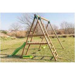Parque juegos infantil de madera Milos con asiento para bebé