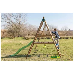 Parque juegos infantil de madera Milos con asiento para bebé