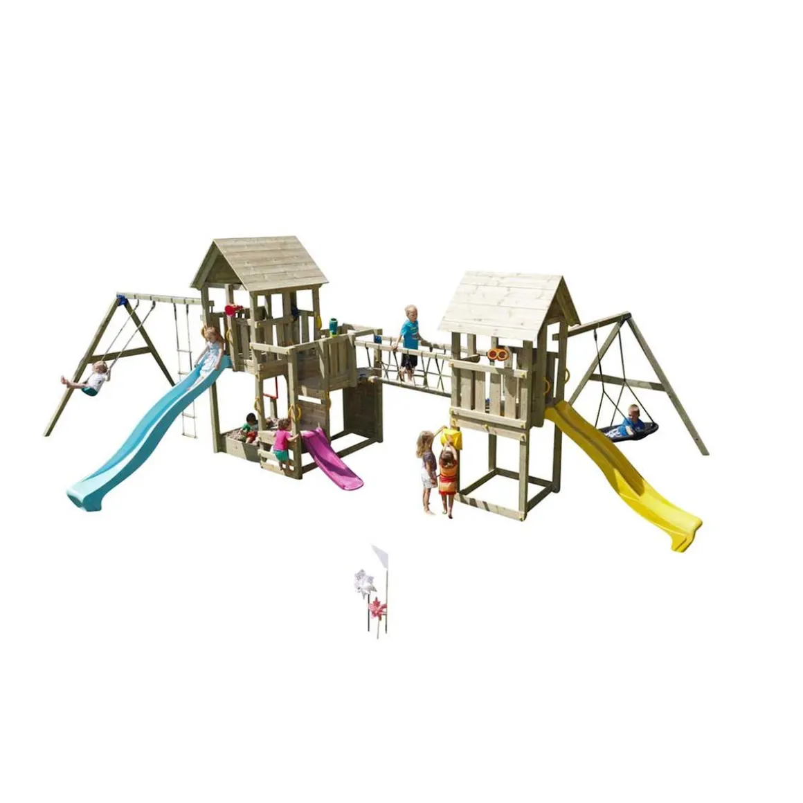 Parque juegos infantil de madera combinación Himalaya