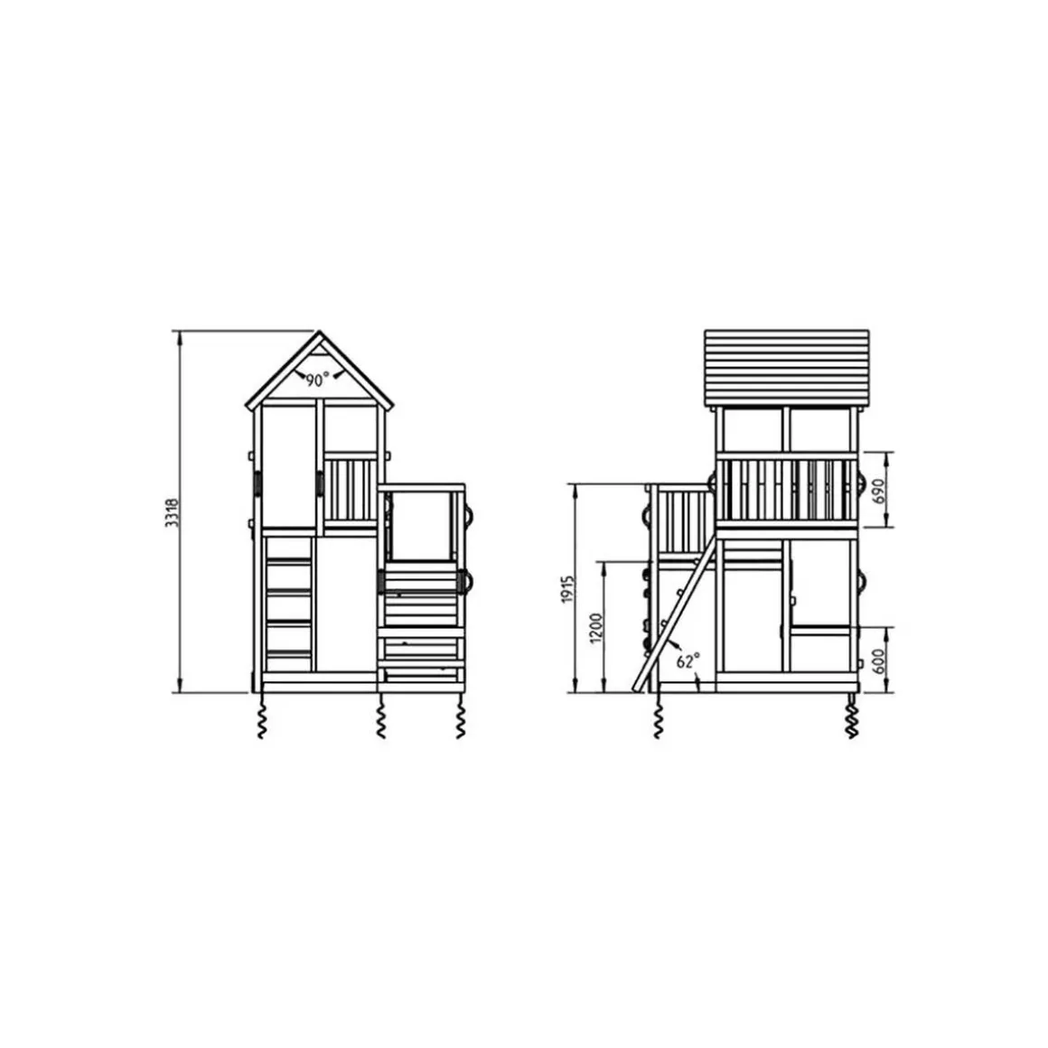 Parque juegos infantil de madera Penthouse XL