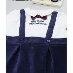 Pelele bebé azul Navidad