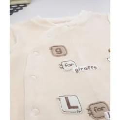 Pelele bebé beige jirafa/león