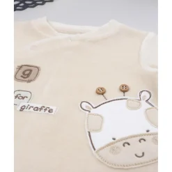 Pelele bebé beige jirafa/león