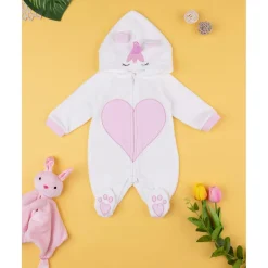 Pelele rosa con capucha de unicornio