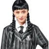 Peluca con trenzas y flequillo