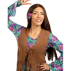Peluca de hippie morena