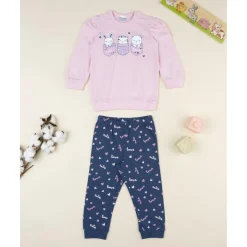 Pijama 2 piezas niña rosa/azul