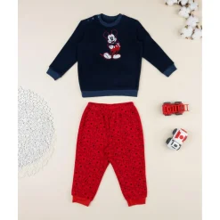 Pijama azul y rojo Mickey Mouse para niño