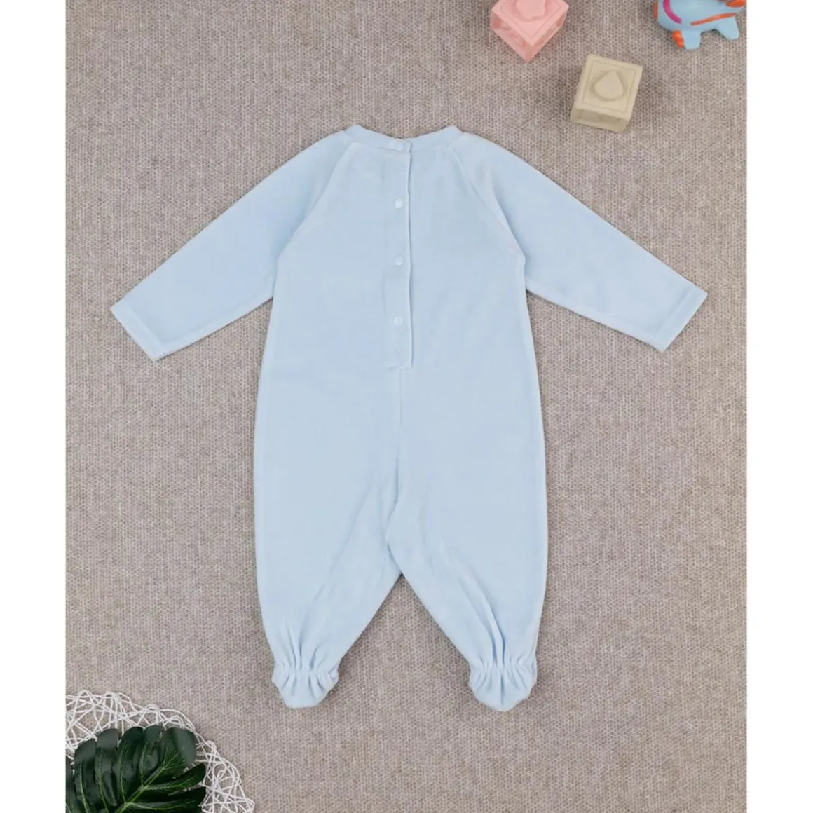 Pijama de terciopelo niño azul claro osos