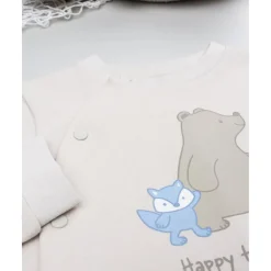 Pijama entero niño beige con oso