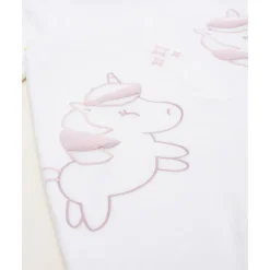 Pijama niña blanco de terciopelo con unicornios
