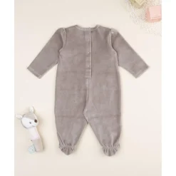 Pijama niña marrón de terciopelo con ositos