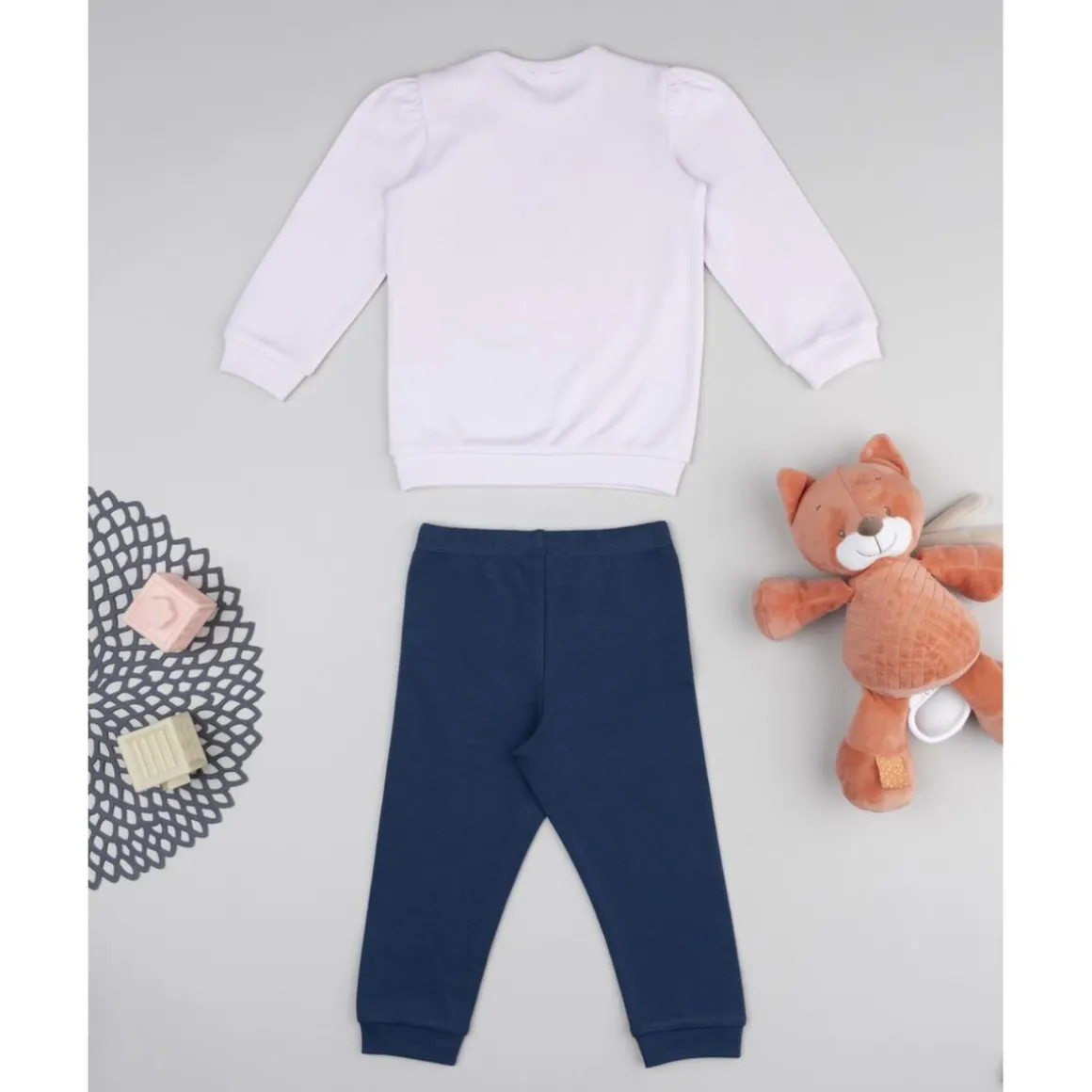 Pijama niña rosa y azul unicornios
