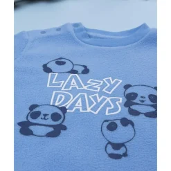 Pijama polar azul de niño con panda