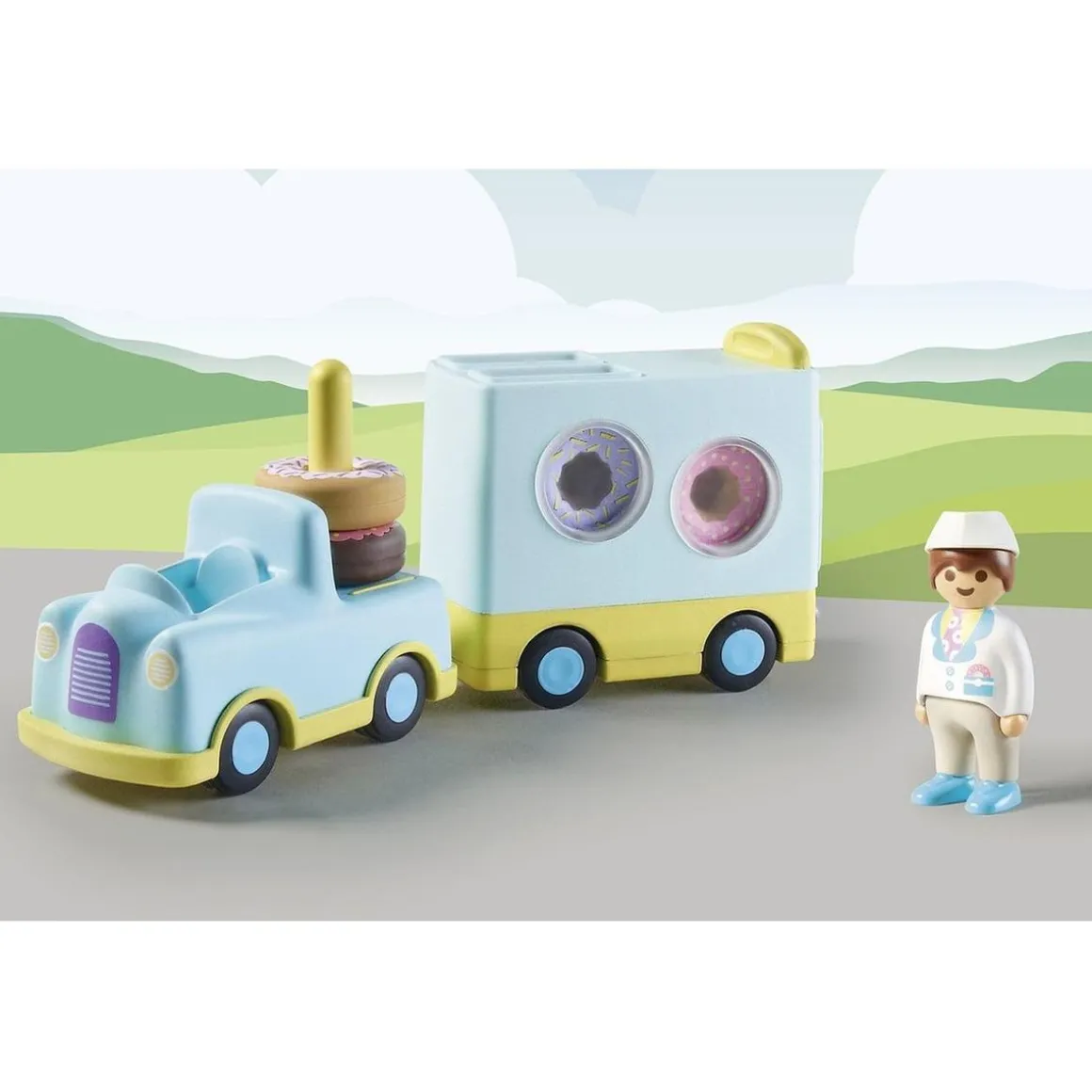 Playmobil - Camión de donut con función de apilado y clasificación ㅤ
