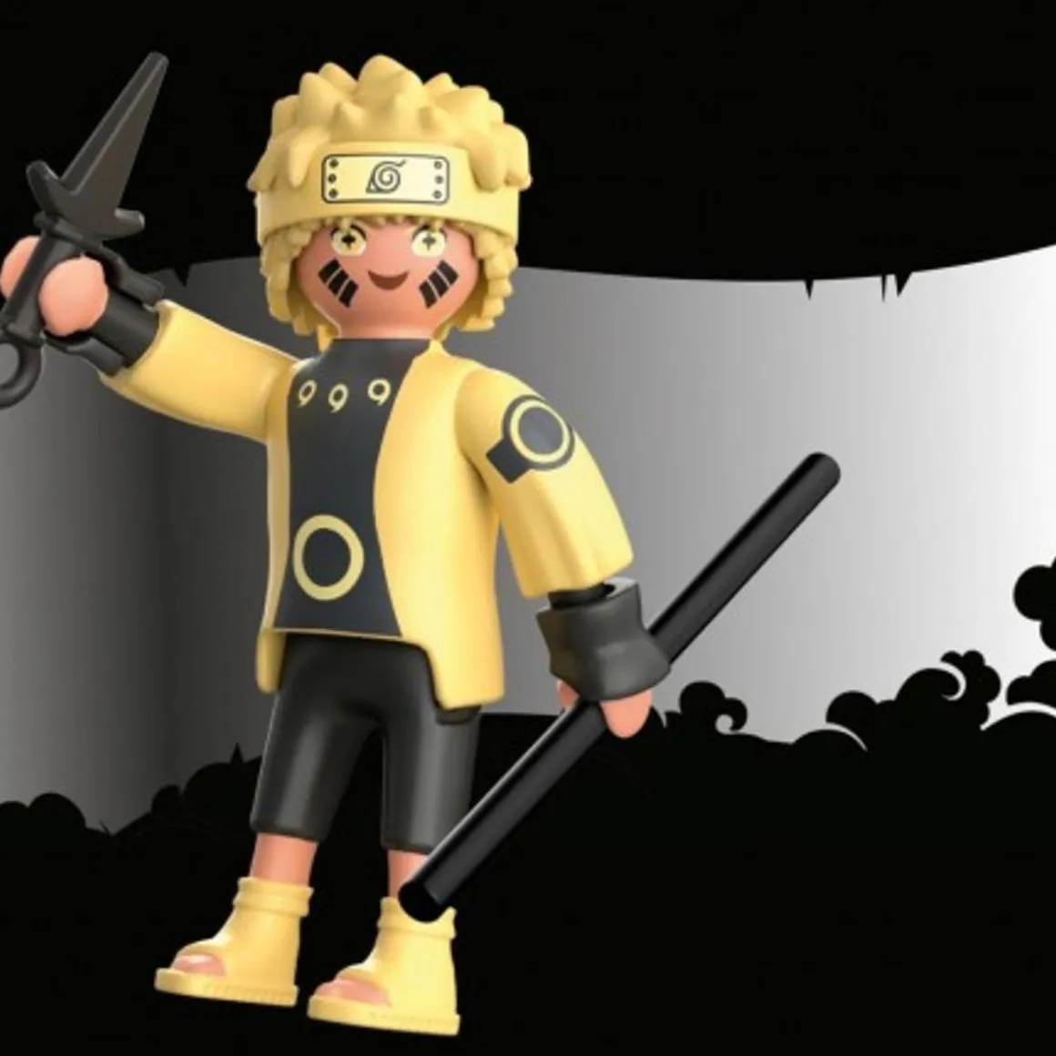 Playmobil - Figura Naruto con camisa amarilla y bastón Playmobil ㅤ