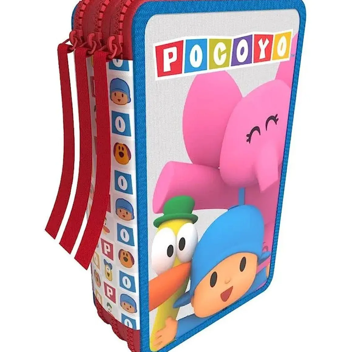 Pocoyo - Plumier unisex 3 pisos con material escolar Pocoyo