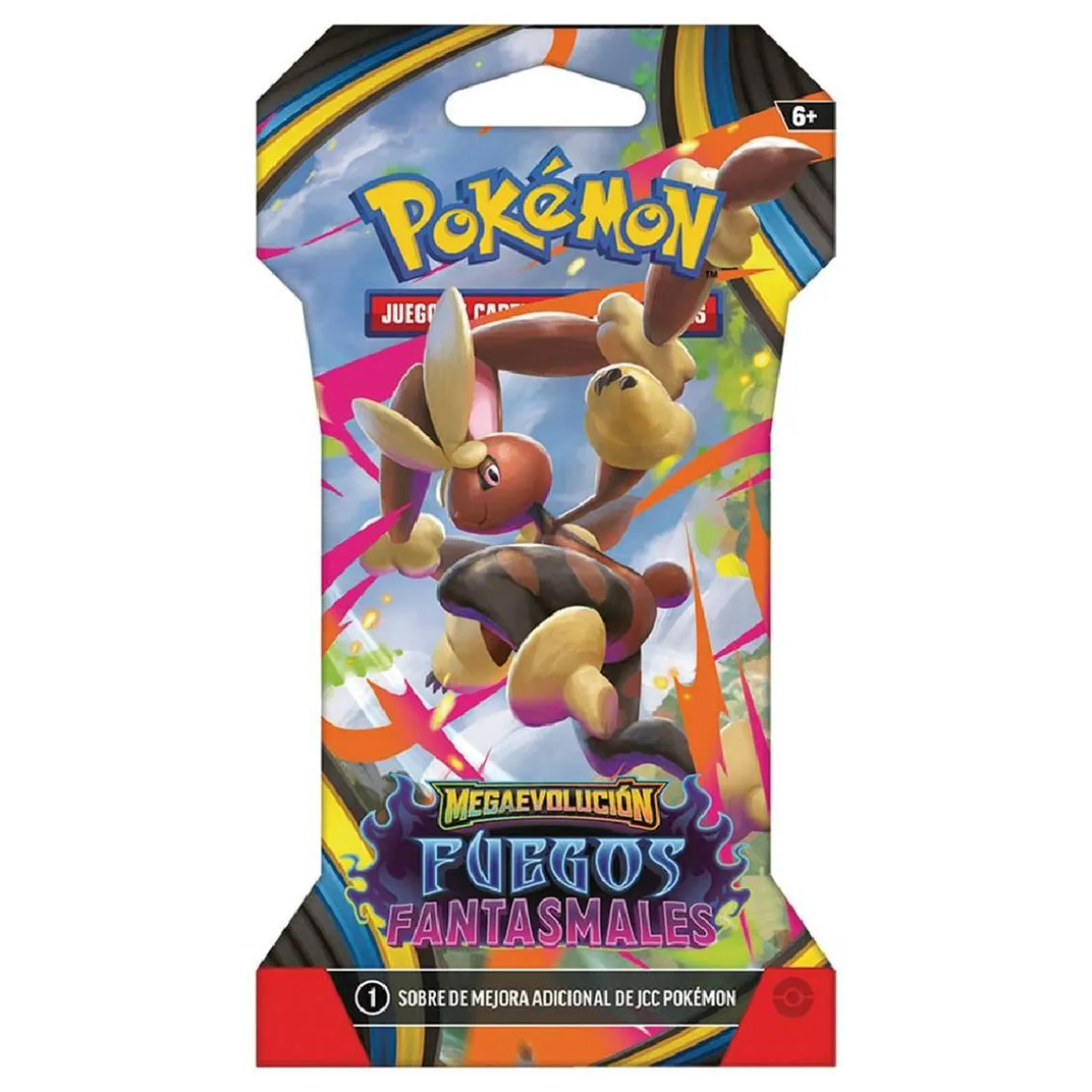 Pokémon - Megaevolución Fuegos Fantasmales - Sobre con funda cartas coleccionables en español (Varios modelos)