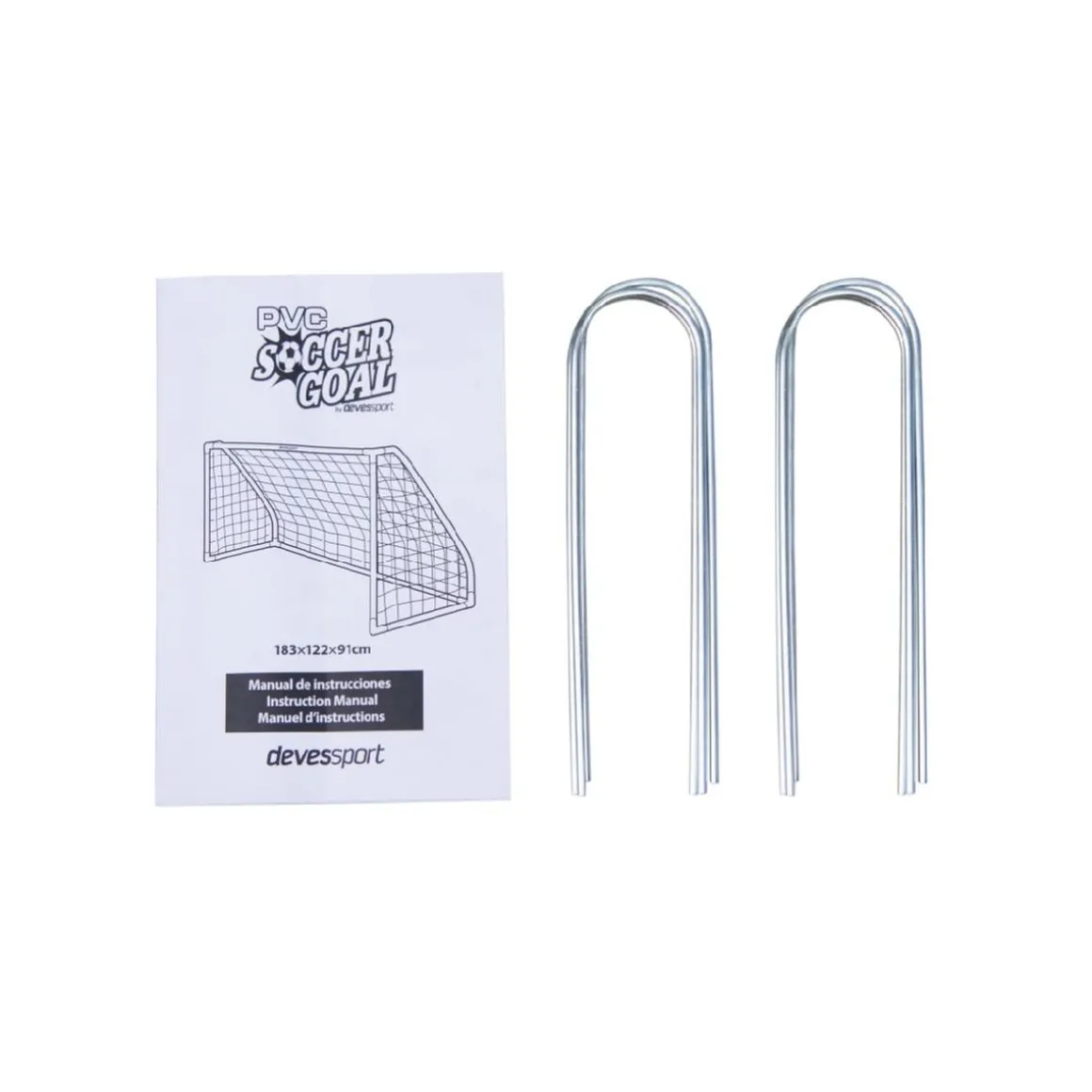 Portería PVC de fútbol con anclajes