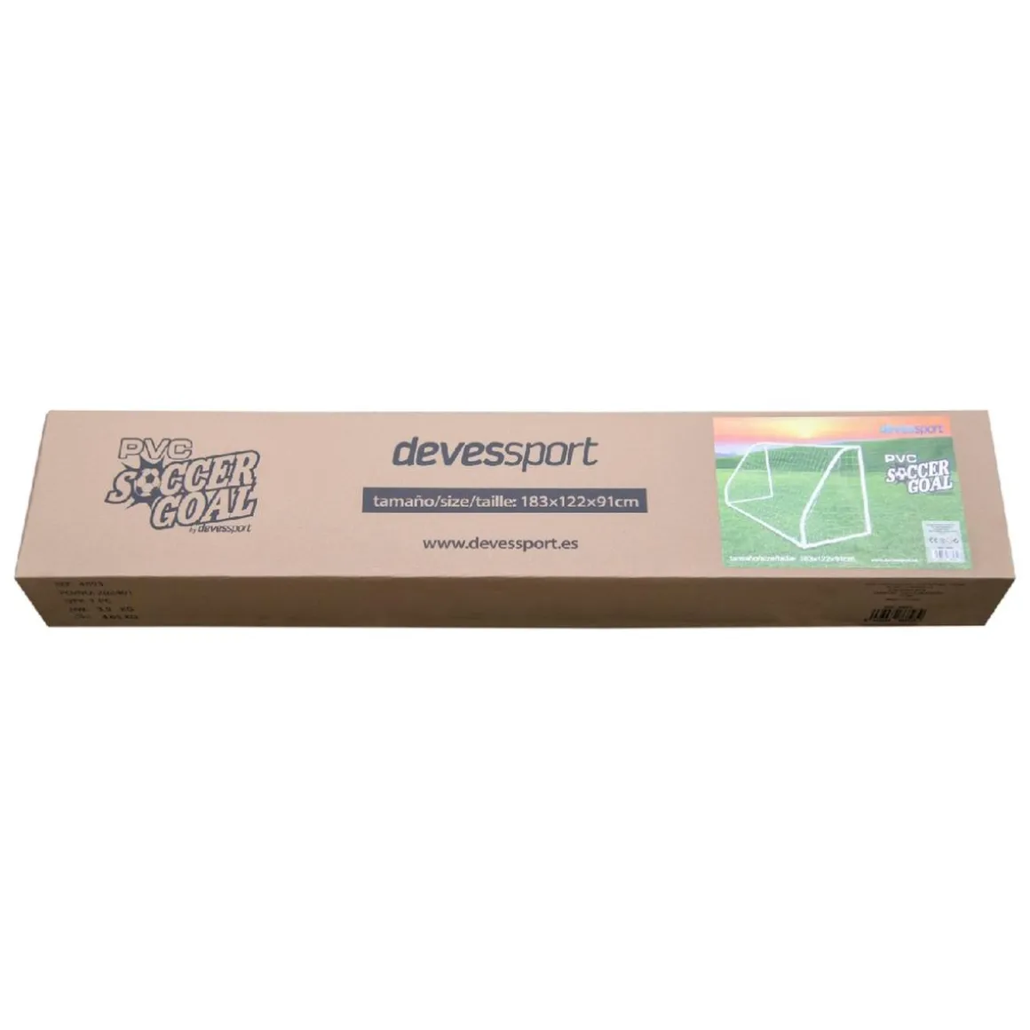 Portería PVC de fútbol con anclajes