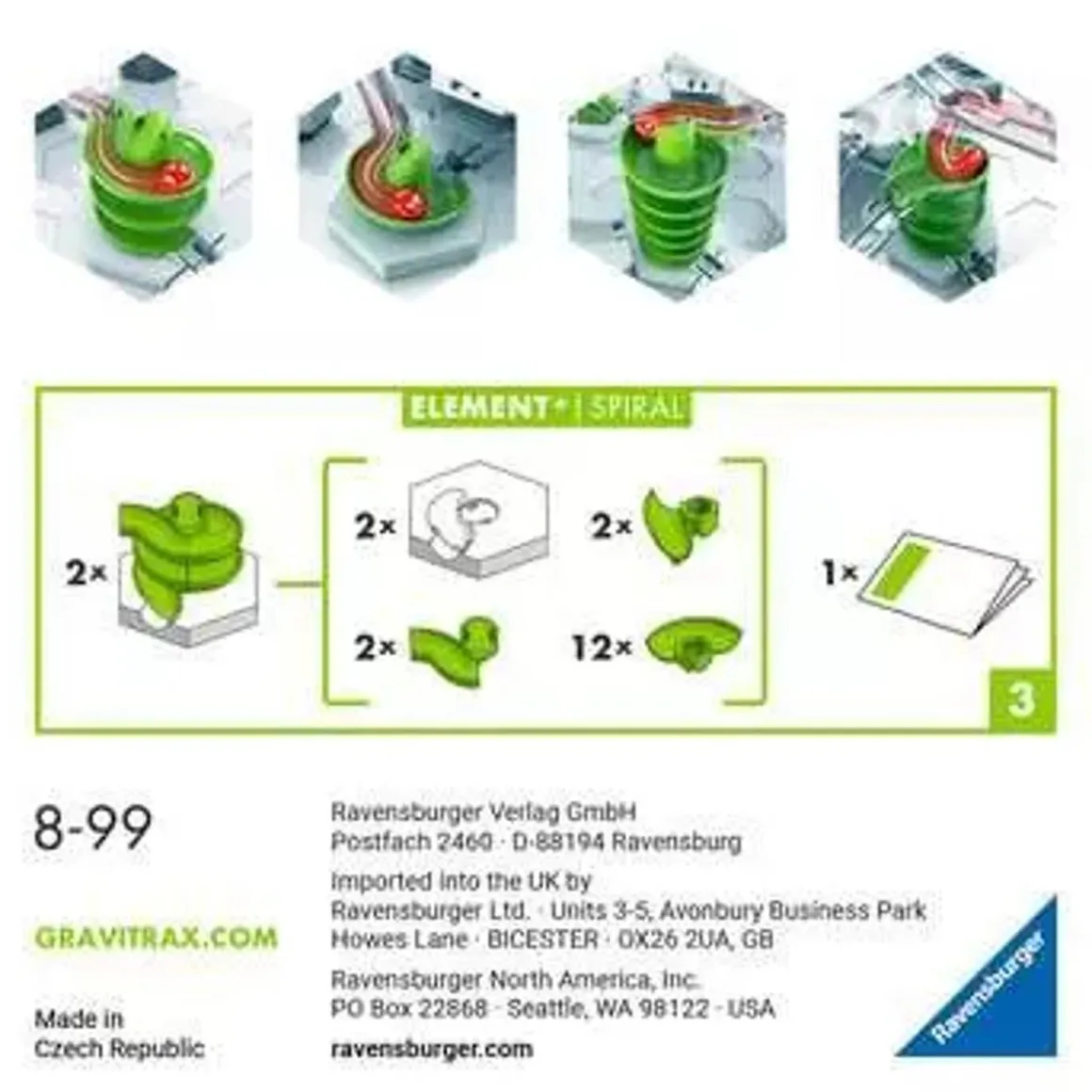 Ravensburger - Accesorio de habilidad - espiral para pista de canicas ㅤ