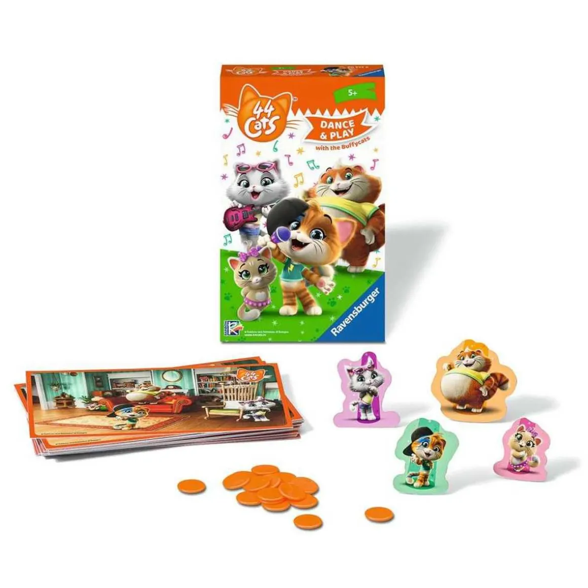 Ravensburger - Juego de tablero Cats: Canta y baila con los Buffycats - Búsqueda y movimiento ㅤ