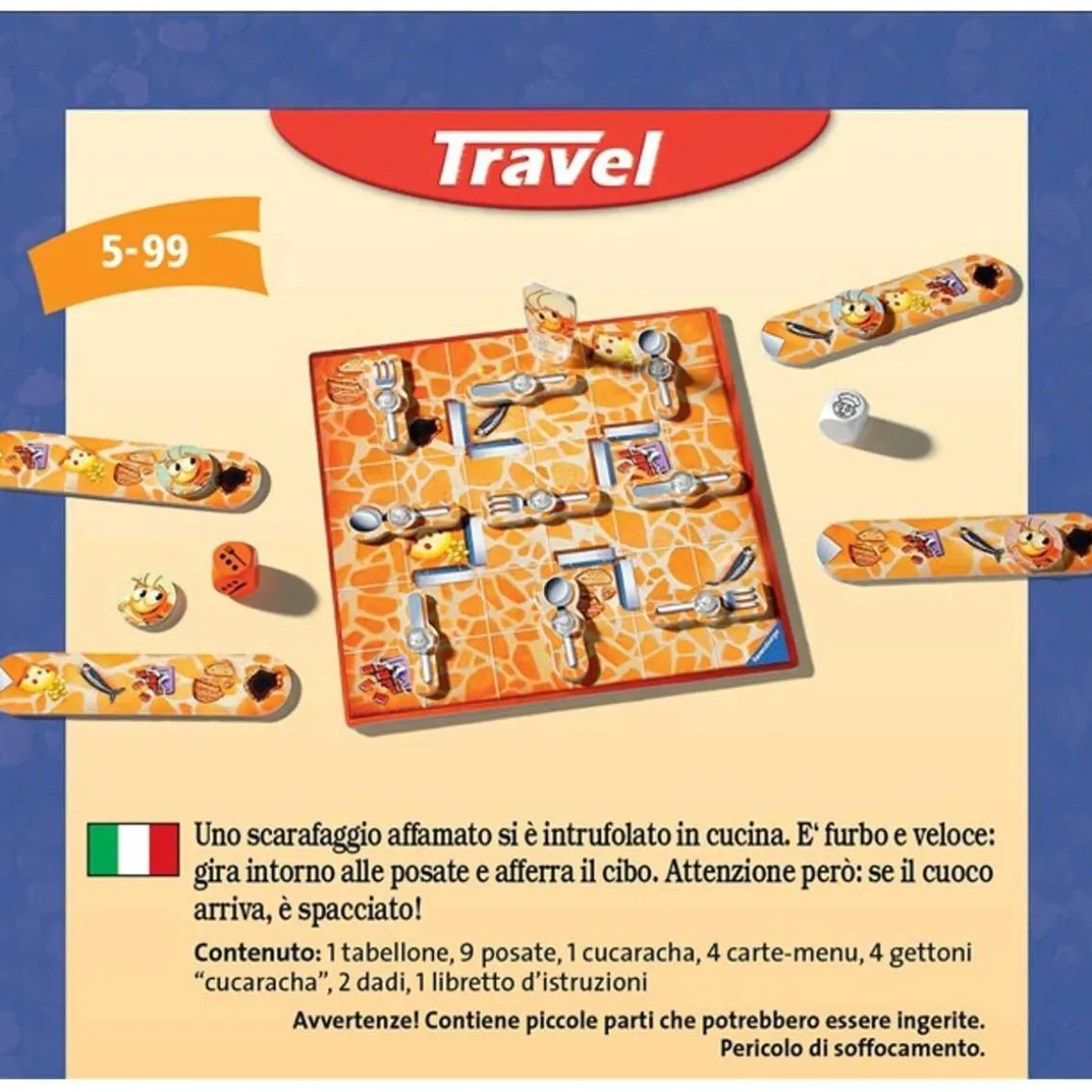 Ravensburger - Juego de viaje La Cucaracha: diversión en movimiento ㅤ