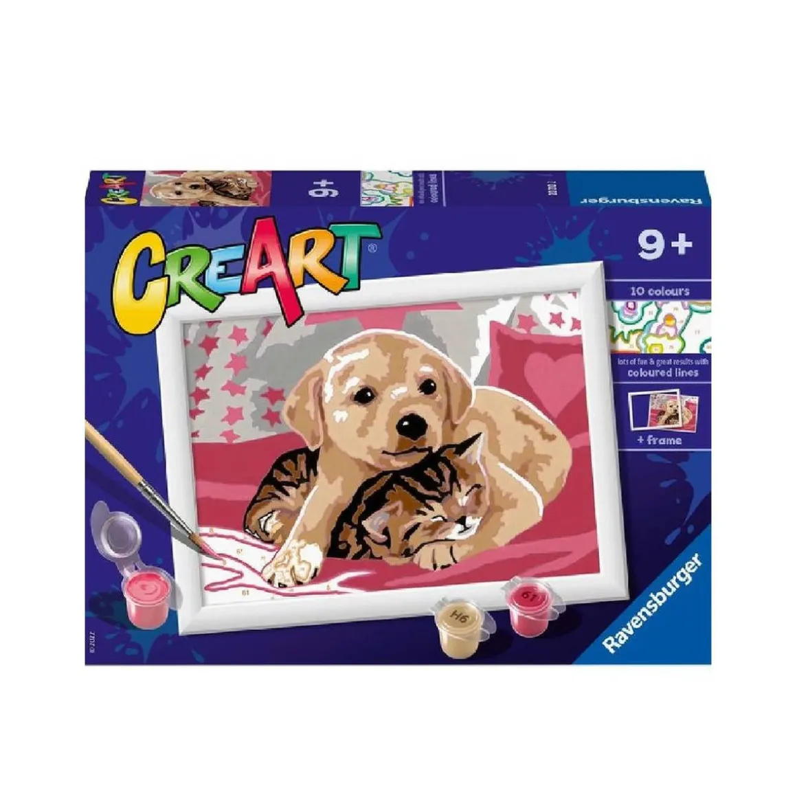 Ravensburger - Pinta un perro y un gato CreArt