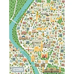 Ravensburger - Puzzle Mapa Sevilla, 1000 Piezas ㅤ
