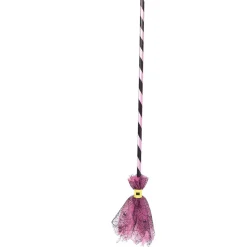 Rubie's - Escoba bruja telaraña rosa