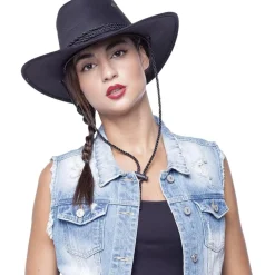 Rubie's - Sombrero cowboy negro para disfraces de Adulto ㅤ