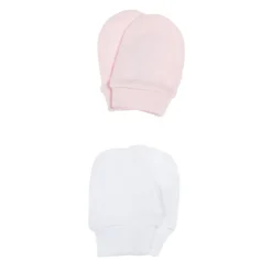 Set de dos pares de manoplas blancas y rosas
