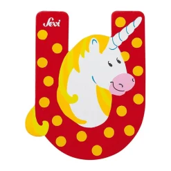 Sevi - Letra U con unicornio (varios colores)