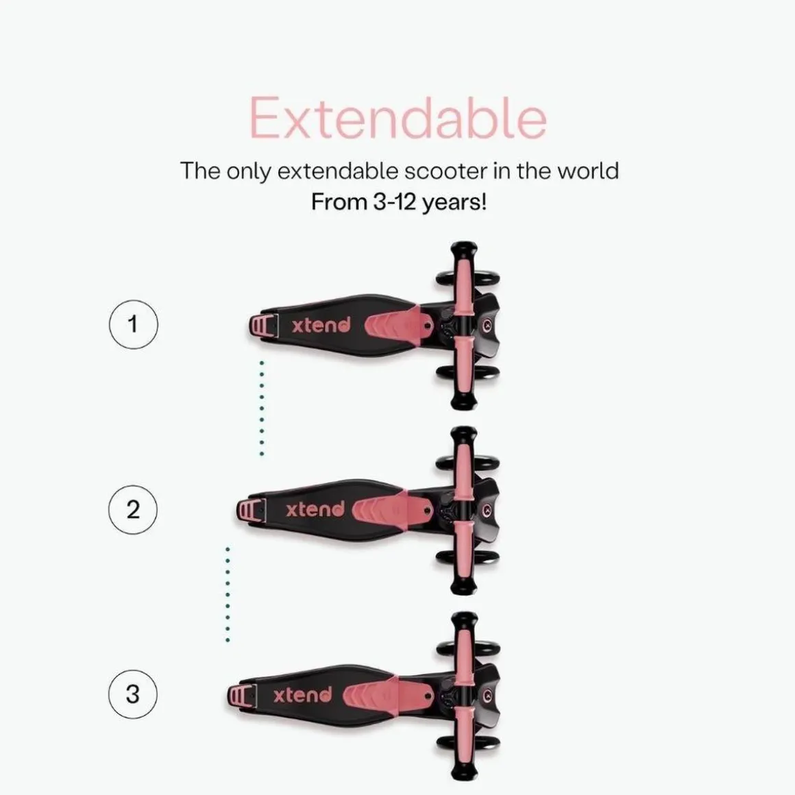SmarTrike Xtend Scooter+Ride On Salmon Pink