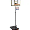 Sportnow - Canasta de baloncesto altura ajustable de 178-208 cm Amarillo y Negro