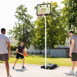 Sportnow - Canasta de baloncesto altura ajustable de 260-305 cm Blanco