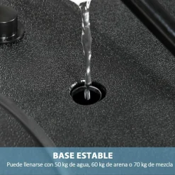Sportnow - Canasta de baloncesto altura ajustable de 260-305 cm Negro