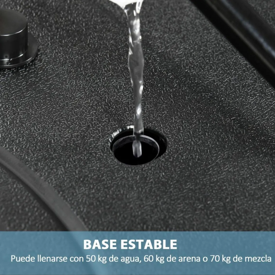 Sportnow - Canasta de baloncesto altura ajustable de 260-305 cm Negro