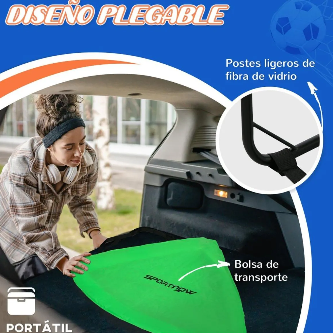 Sportnow - Juego de 2 porterías de fútbol