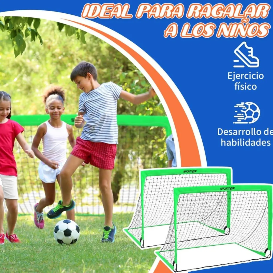 Sportnow - Juego de 2 porterías de fútbol