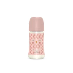 Suavinex - Bonhomia biberón con tetina sx pro +3 meses 270ml búho rosa